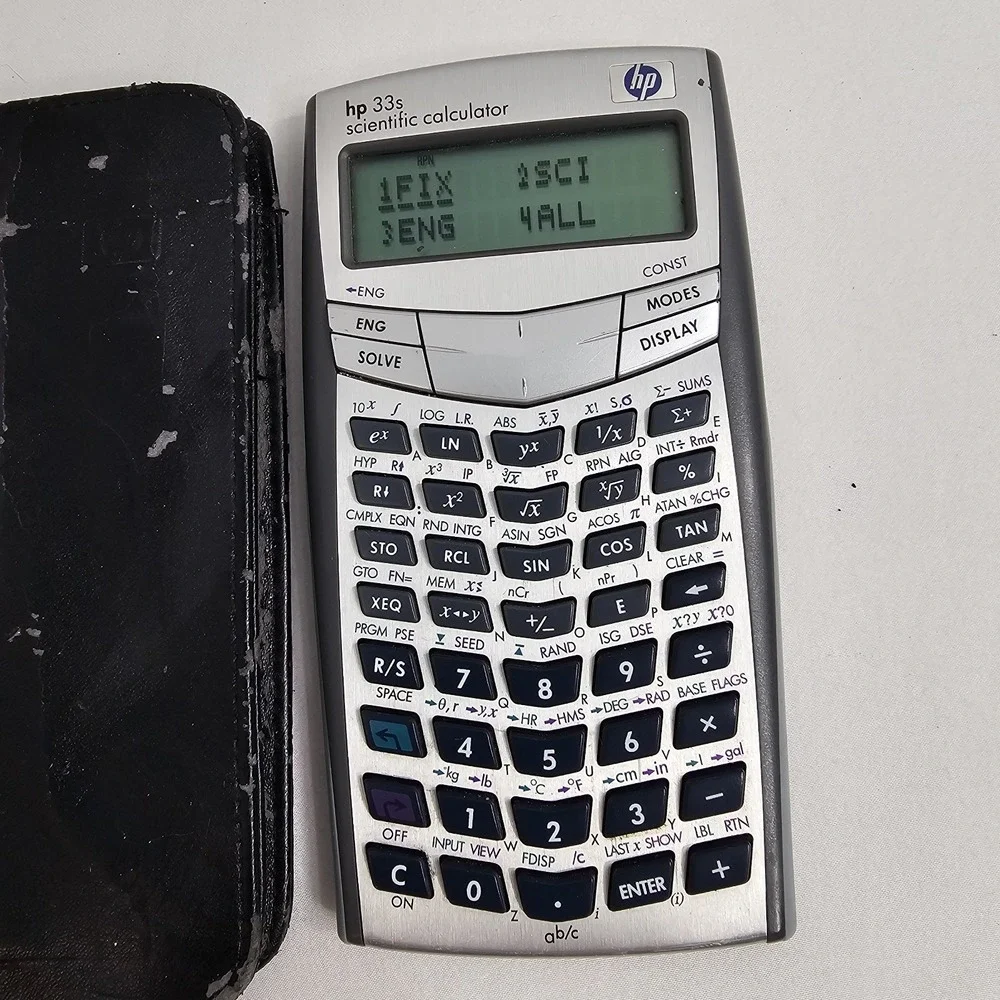 Hewlett-Packard HP‎ 33S Scientific Calculator w/Slip Case Tested Works